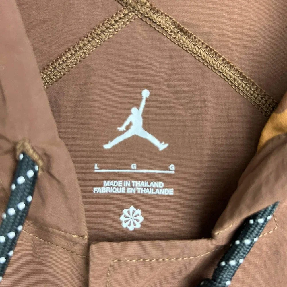 Air Jordan Michigan Wolverines Military Hooded Jacket Men Large Brown New L